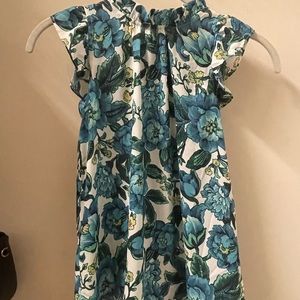 Loft blue floral top